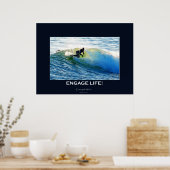 Golven Surfboard-rider Surfing Motivatie Art Poster (Keuken)