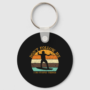 Golven surfen Vintage surfer strand zonsondergang  Sleutelhanger