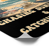 Golven surfen, zonsopgangen najagen, surfers, zome poster (Hoek)