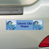 Golven van blauw bumpersticker (Op auto)