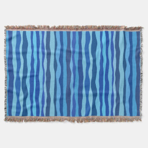 Golven van blauw Cyaan Marine Kobalt Hemelblauw Deken