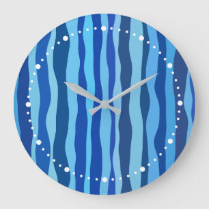 Golven van blauw Cyaan Marine Kobalt Hemelblauw Grote Klok