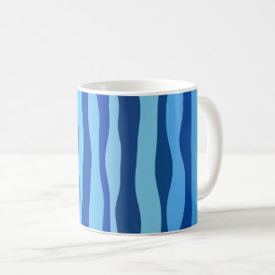 Golven van blauw Cyaan Marine Kobalt Hemelblauw Koffiemok