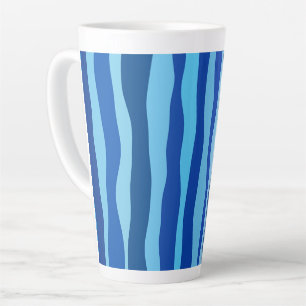 Golven van blauw Cyaan Marine Kobalt Hemelblauw Latte Mok