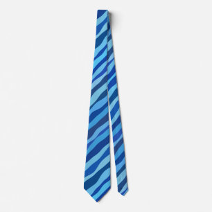 Golven van blauw Cyaan Marine Kobalt Hemelblauw Stropdas