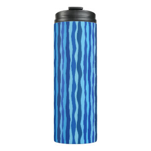Golven van blauw Cyaan Marine Kobalt Hemelblauw Thermosbeker