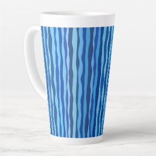 Golven van blauw cyaan marine kobalt hemelsblauw latte mok