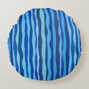 Golven van blauw cyaan marine kobalt hemelsblauw rond kussen