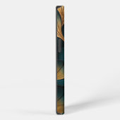 Golven van blauw en goud iPhone hoesje (Rechterkant)