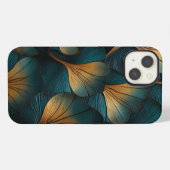 Golven van blauw en goud iPhone hoesje (Achterkant horizontaal)