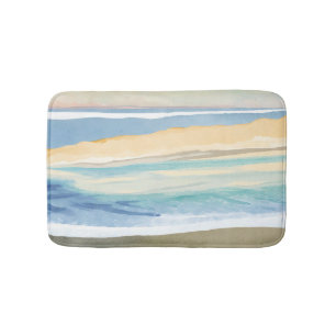 Golven van Blauw   Oceanoever Strand Aquarel Badmat