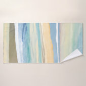 Golven van Blauw | Oceanoever Waterverf Badhanddoek (Badhanddoek)