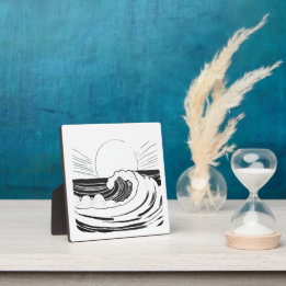 Golven van de Oceaan Modern Zwart- en Wit Kunst Te Fotoplaat