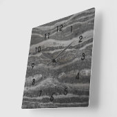 Golven van grijze marmer-nummers vierkante klok (Hoek)