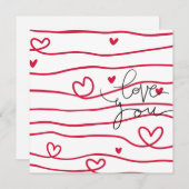 Golven van harten, Platte Notecard Kaart (Voorkant / Achterkant)