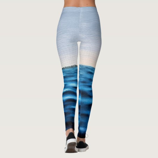 Golven van het Adriatische Zee Maritieme Magische  Leggings (Achterkant)