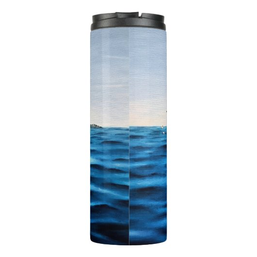 Golven van het Adriatische Zee Maritieme Magische  Thermosbeker (Achterkant)