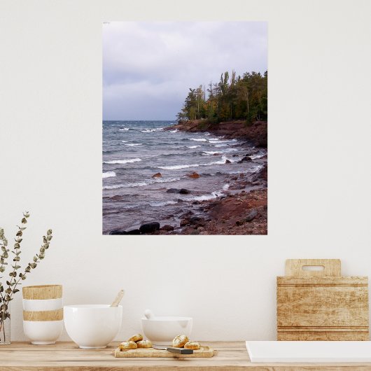 Golven van het superieure meer poster (Keuken)