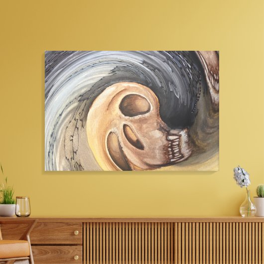 Golven van het verleden canvas afdruk (Insitu (Woonkamer))