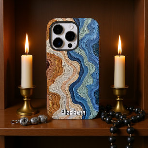 Golven van kleur en textuur op canvas iPhone 16 pro hoesje