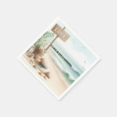 Golven van liefde op het strand Gefeliciteerd serv Servet (Hoek)