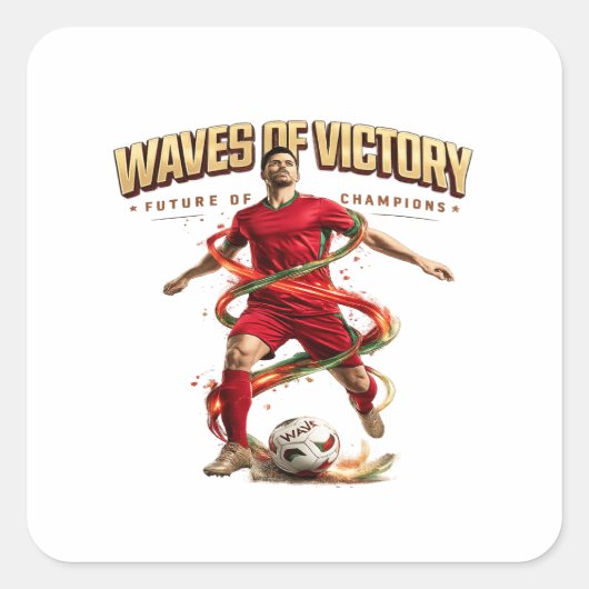 golven van overwinning vierkante sticker (Voorkant)