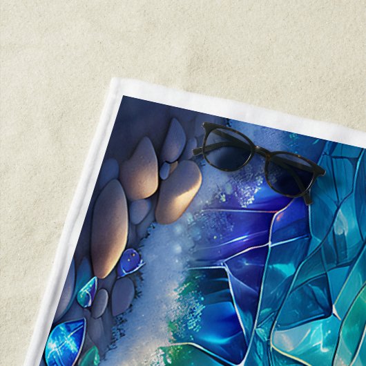 Golven van rust: Crystal Ocean Sunset Handdoek (In situ)