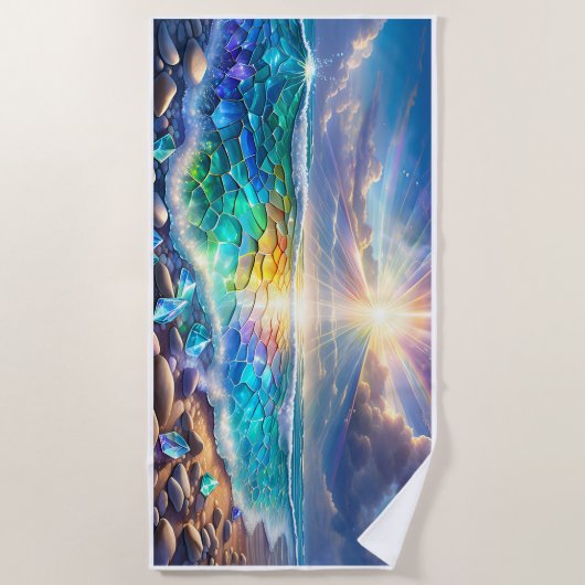 Golven van rust Crystal Ocean Sunset Handdoek (Voorkant)