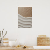 Golven van sereniteit - minimalistisch zandpatroon poster (Keuken)