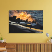 Golven van Sunset Gold Canvas Afdruk (Insitu (Woonkamer))