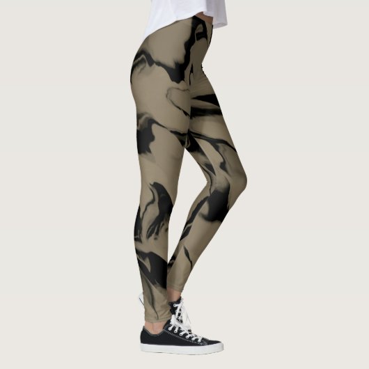 Golven van Tan en Bruin Design Leggings (Rechts)