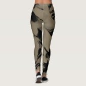 Golven van Tan en Bruin Design Leggings (Achterkant)