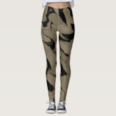 Golven van Tan en Bruin Design Leggings (Voorkant)