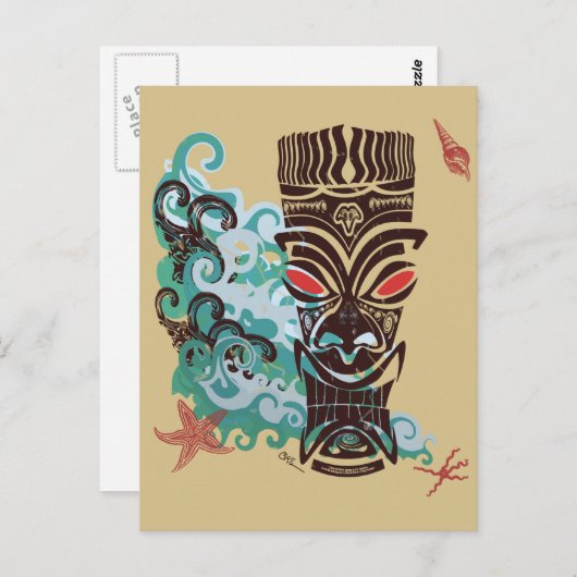 Golven van TIki Briefkaart (Voorkant / Achterkant)