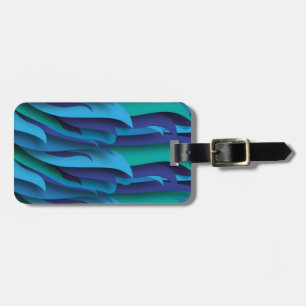 Golven van verschillende kleuren van blauw naar gr bagagelabel