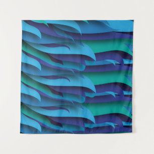 Golven van verschillende kleuren van blauw naar gr wandkleed