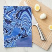 golven van wegen in blauw theedoek (Quarter Fold)