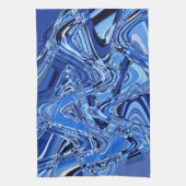 golven van wegen in blauw theedoek (Verticaal)