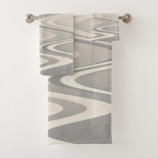 Golven van witte schoppentextuur bad handdoek (Insitu)