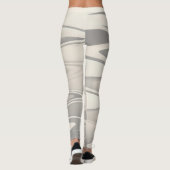 Golven van witte schoppentextuur leggings (Achterkant)