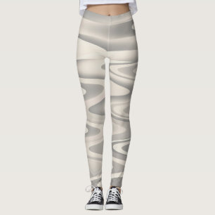Golven van witte schoppentextuur leggings