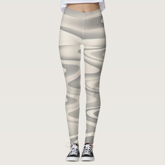 Golven van witte schoppentextuur leggings (Voorkant)