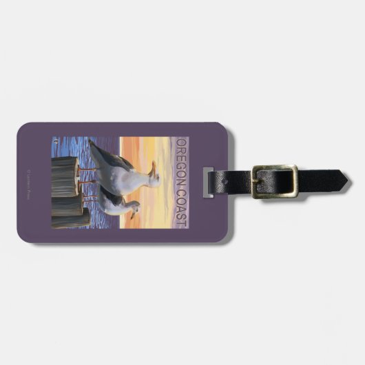 Golven van Zee van oregonkusten Bagagelabel (Voorkant horizontaal)