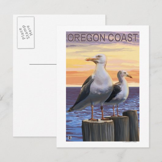 Golven van Zee van oregonkusten Briefkaart (Voorkant / Achterkant)