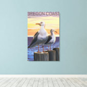 Golven van Zee van oregonkusten Canvas Afdruk (Insitu (Houten vloer))