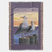 Golven van Zee van oregonkusten Deken (Voorkant Verticaal)