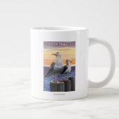 Golven van Zee van oregonkusten Grote Koffiekop (Rechts)