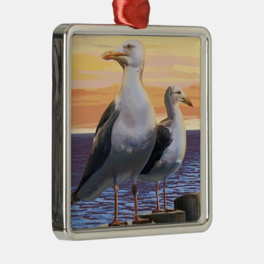 Golven van Zee van oregonkusten Metalen Ornament (Rechts)