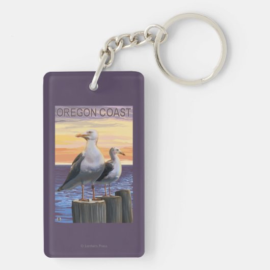 Golven van Zee van oregonkusten Sleutelhanger (achterkant)