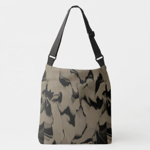 Golven van zwart en bruin crossbody tas